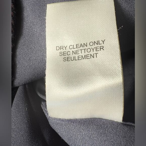 Rebecca Taylor Ruffle 100% Silk Wool Tweed Sheath Dress Blue and Purple Size 10 - Picture 11 of 13